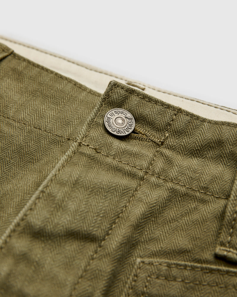 Sulfur Dye Herringbone Work Pants in Olive