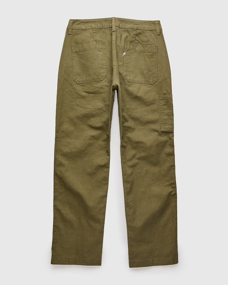 Sulfur Dye Herringbone Work Pants in Olive