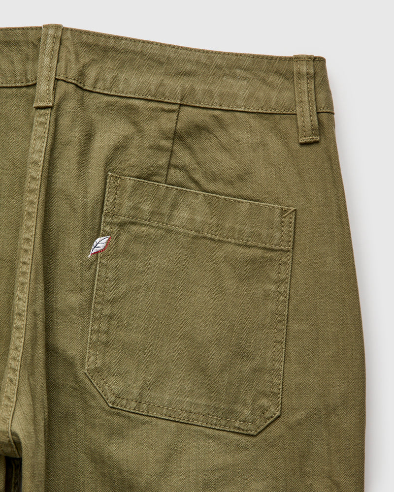Sulfur Dye Herringbone Work Pants in Olive