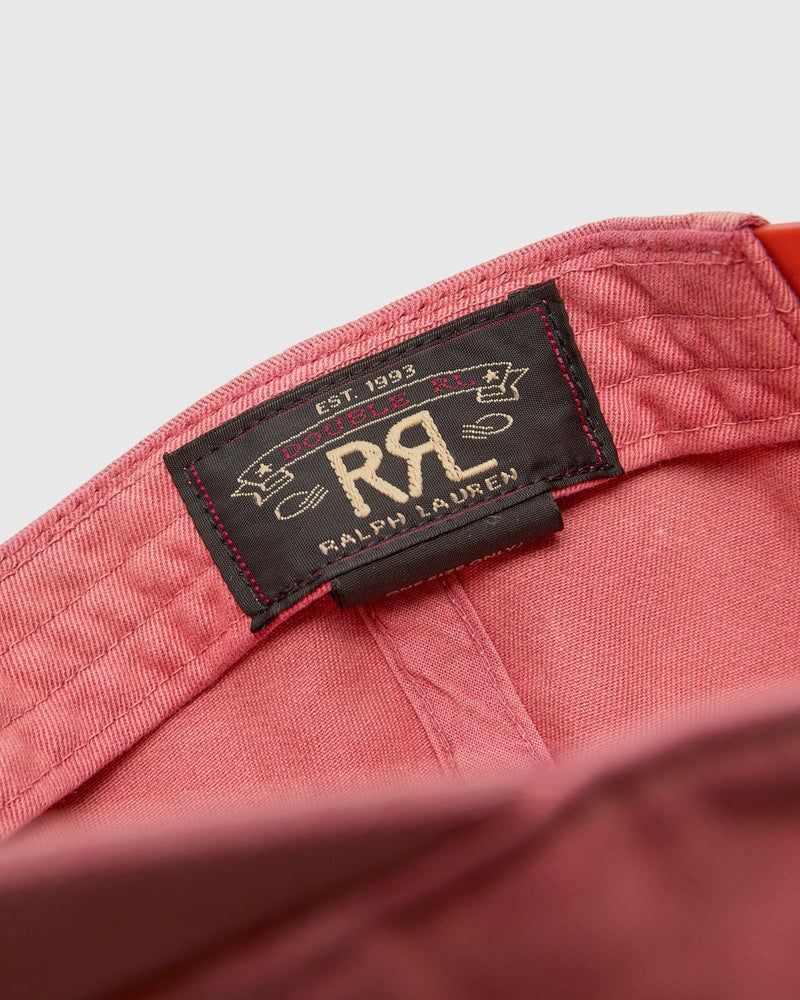 Twill Baseball Cap in Faded Red