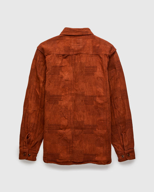 "Amami Dorozome" Boro Workshirt in Amber Brown