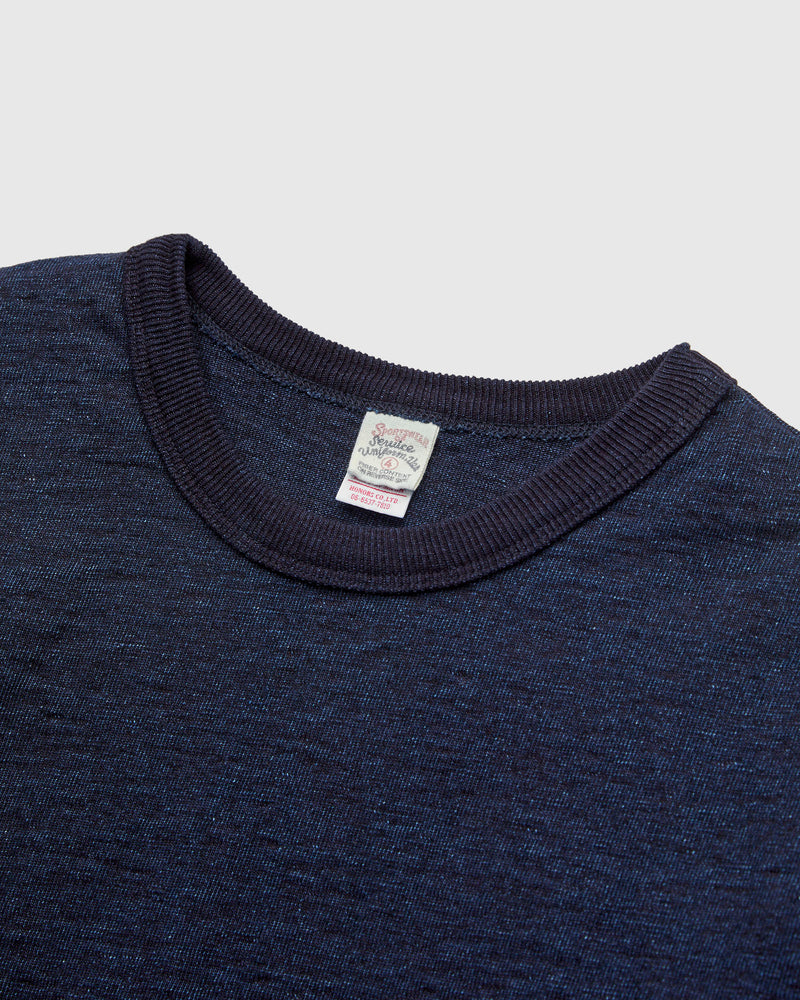 No. 7 Yarn Dyed Short Sleeve T-Shirt in Indigo