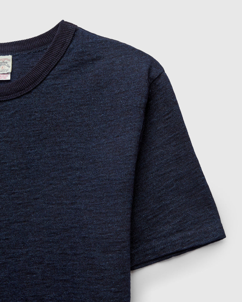 No. 7 Yarn Dyed Short Sleeve T-Shirt in Indigo