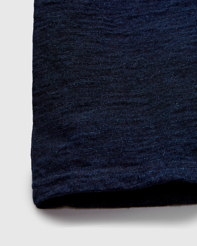 No. 7 Yarn Dyed Short Sleeve T-Shirt in Indigo