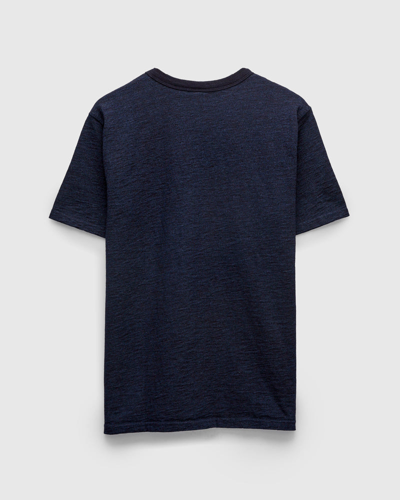 No. 7 Yarn Dyed Short Sleeve T-Shirt in Indigo