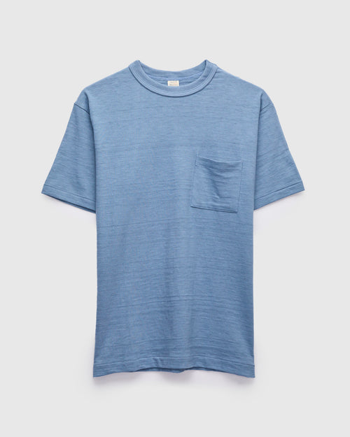 4601 Tube Knit Pocket Tee in Pale Blue