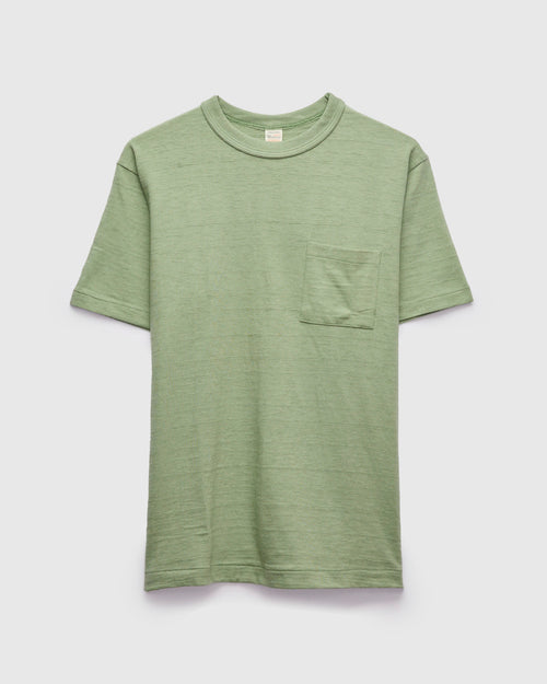 4601 Tube Knit Pocket Tee in Pale Green