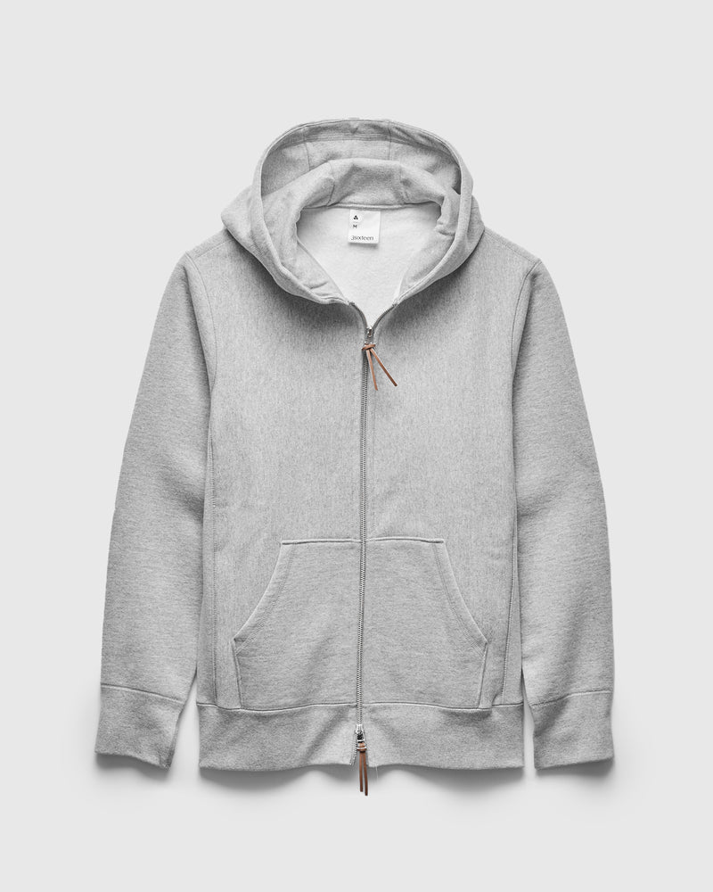 Heavyweight Zip Hoodie in Heather Grey