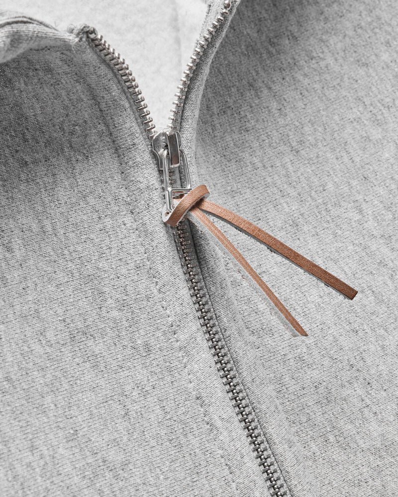 Heavyweight Zip Hoodie in Heather Grey