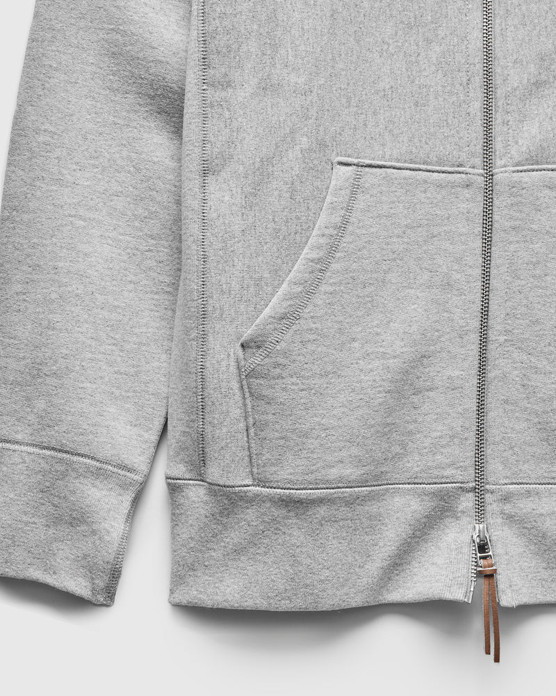 Heavyweight Zip Hoodie in Heather Grey