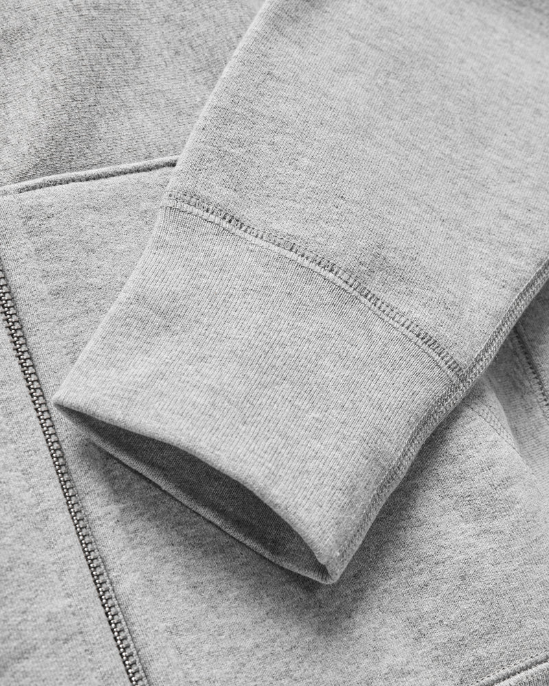 Heavyweight Zip Hoodie in Heather Grey