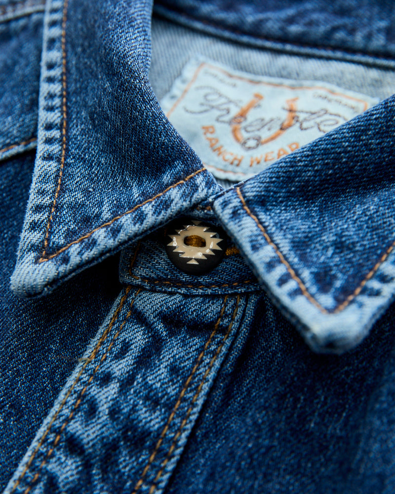 11oz Modern Western Shirt in Stonewash Indigo
