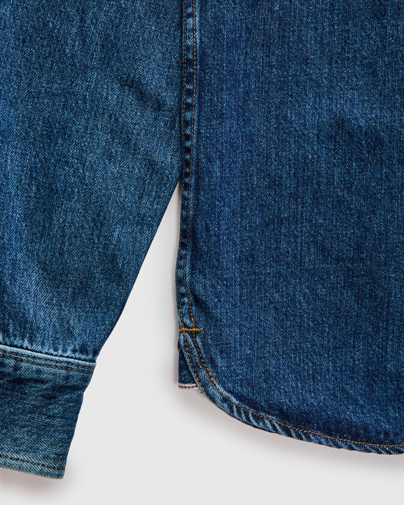 11oz Modern Western Shirt in Stonewash Indigo