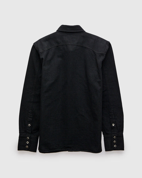Calico Western Shirt in Black Denim