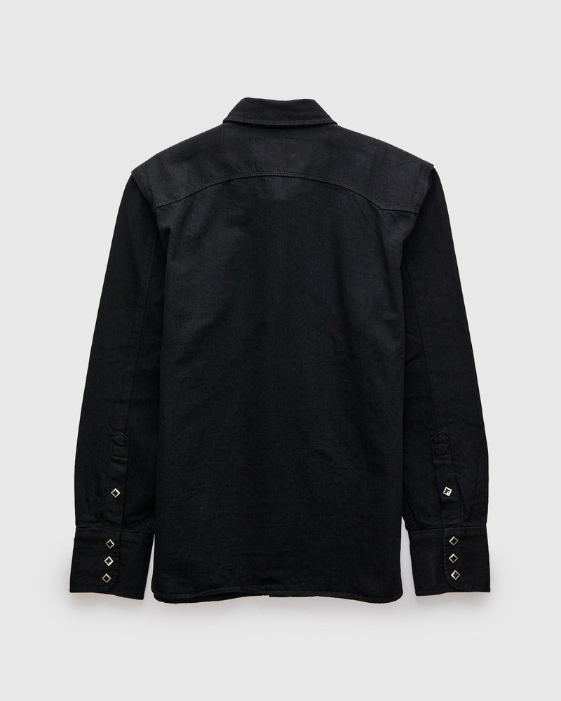 Calico Western Shirt in Black Denim