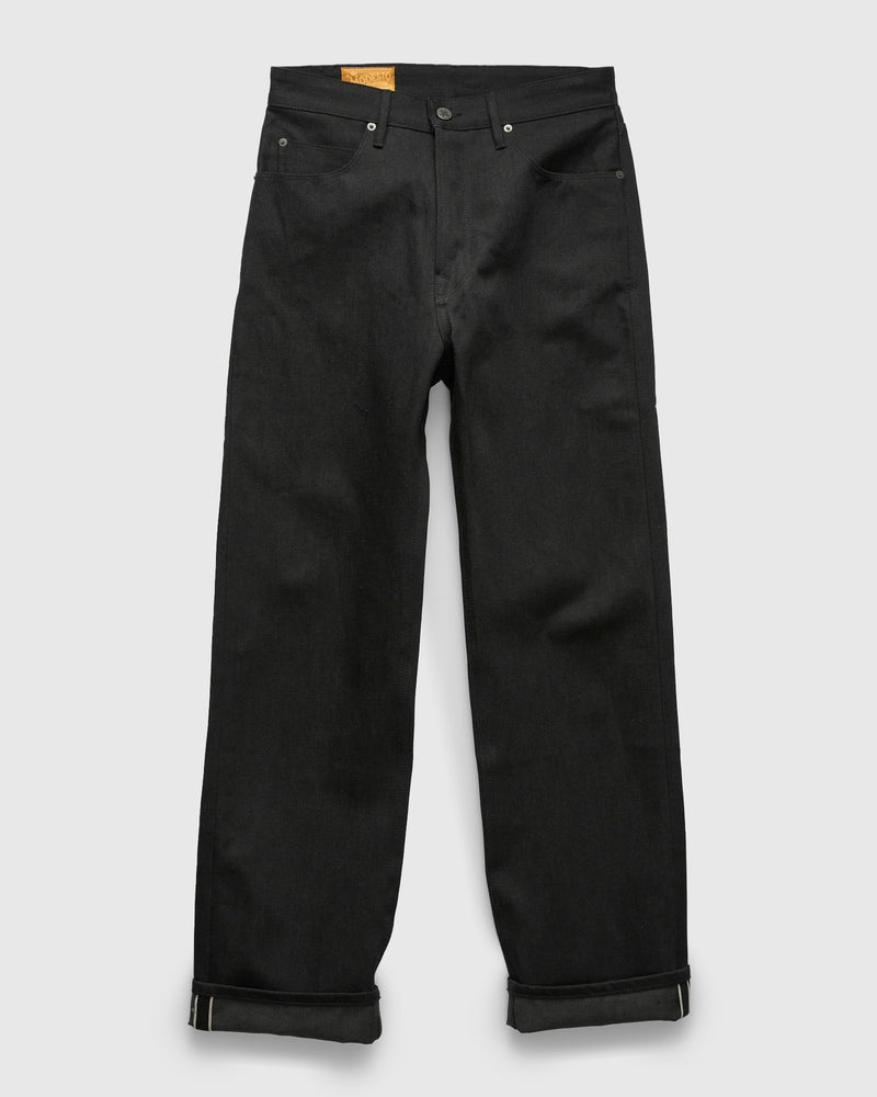 "Modesto" 14.25oz Black Grey Selvedge Denim - Straight Fit