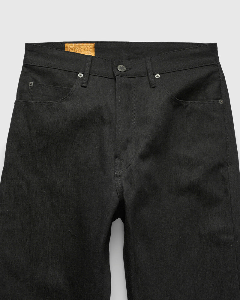 "Modesto" 14.25oz Black Grey Selvedge Denim - Straight Fit