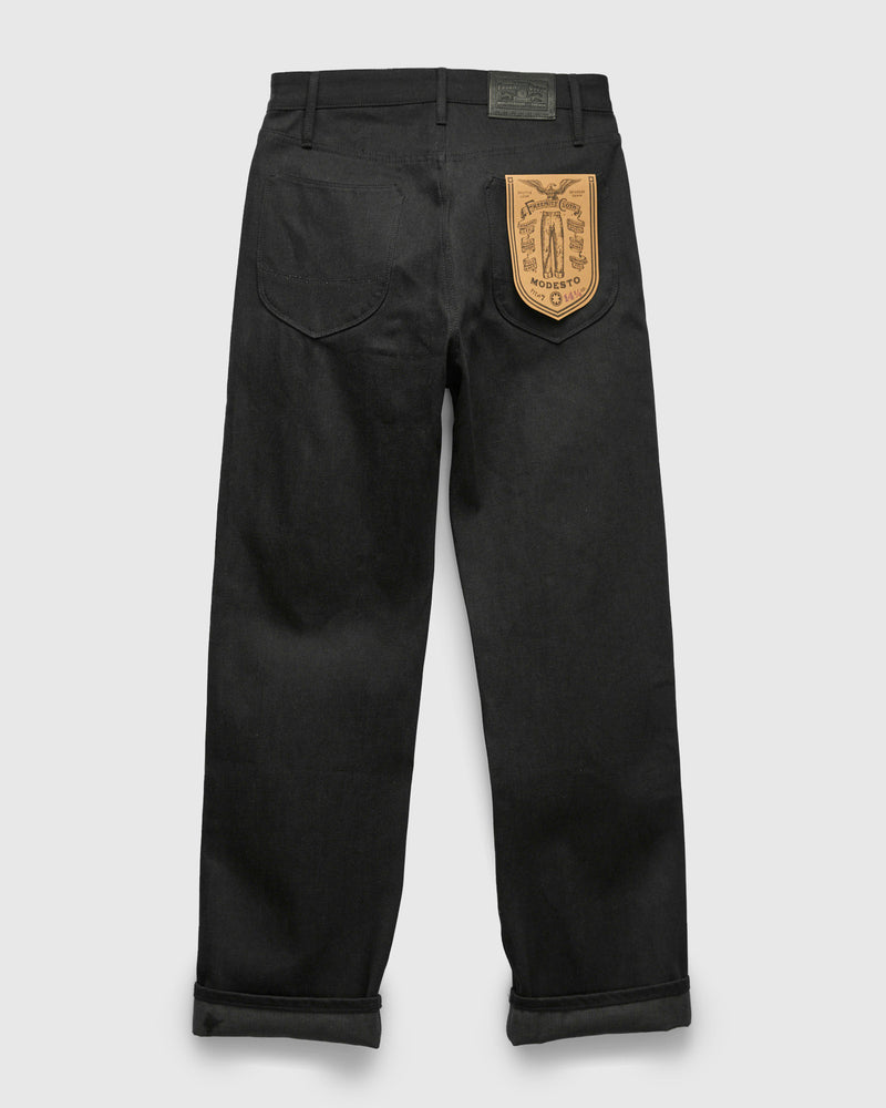 "Modesto" 14.25oz Black Grey Selvedge Denim - Straight Fit