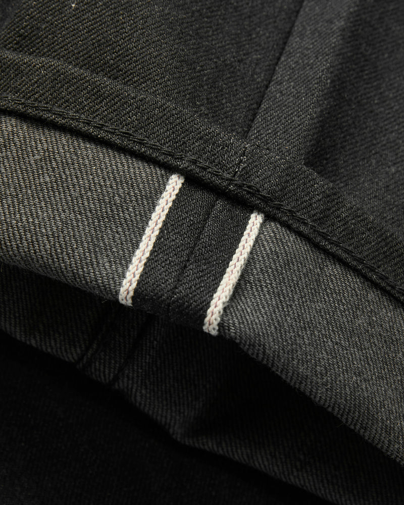 "Portola" 14.25oz Black Grey Selvedge Denim - Tapered Fit