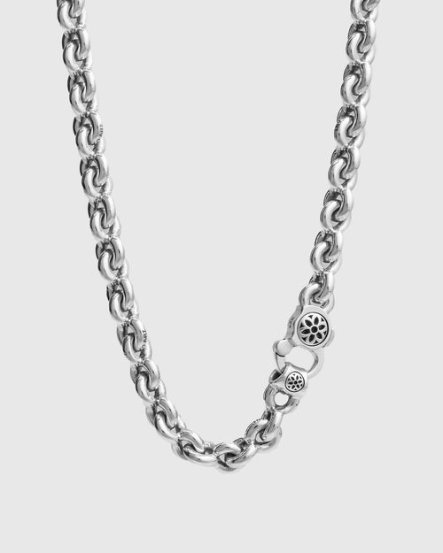 Fin Link Necklace Size A in Sterling Silver