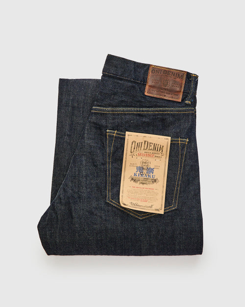 222-Kiraku "Natural Indigo" 12oz Selvedge Denim - Super Wide Straight Fit