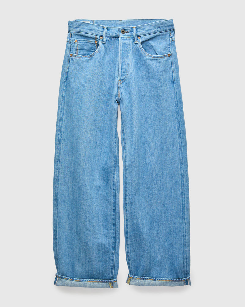 222-Kiraku-BB "Bio Bleach" 12oz Washed Selvedge Denim - Super Wide Straight Fit