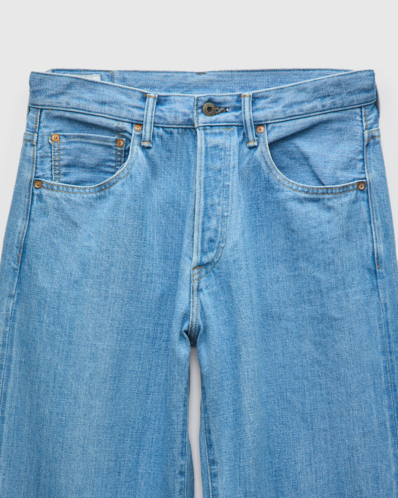 222-Kiraku-BB "Bio Bleach" 12oz Washed Selvedge Denim - Super Wide Straight Fit
