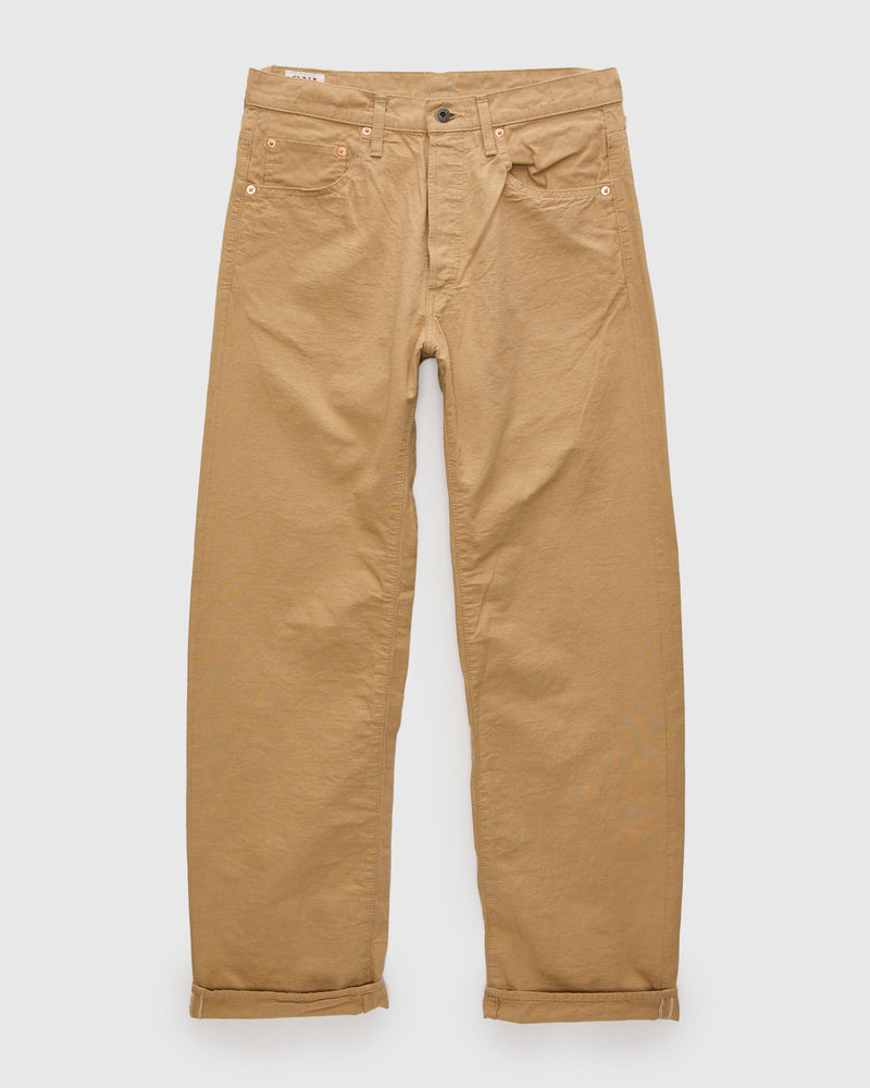 200-8BE "Beige Betacham" 8oz Selvedge Chambray Pants - Wide Straight Fit