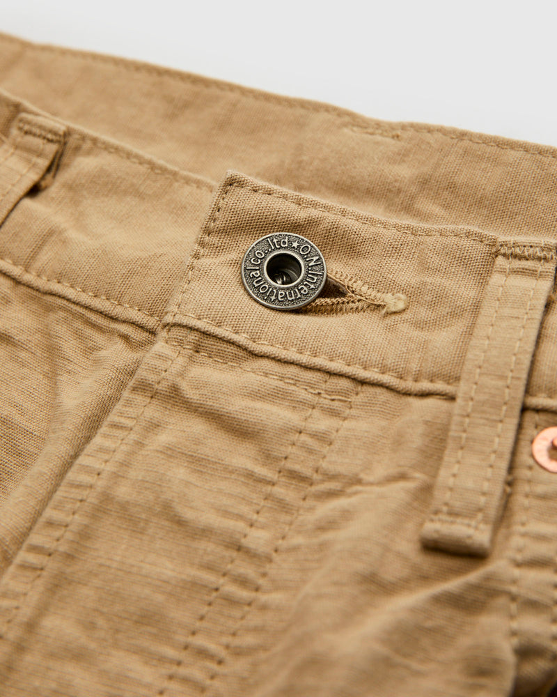 200-8BE "Beige Betacham" 8oz Selvedge Chambray Pants - Wide Straight Fit