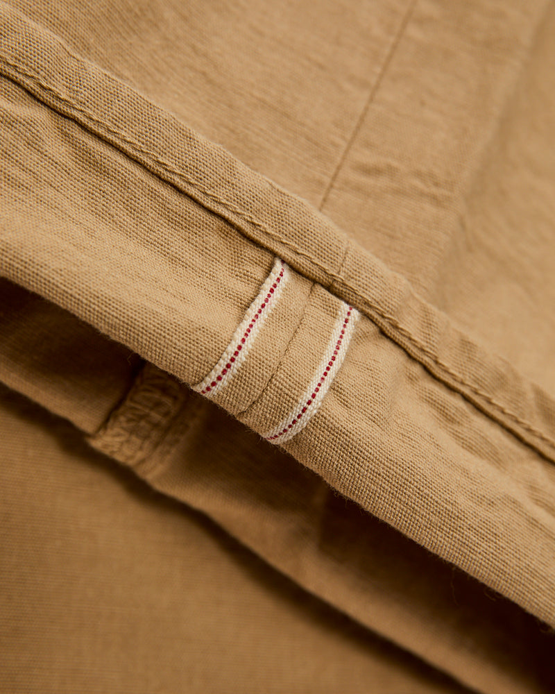 200-8BE "Beige Betacham" 8oz Selvedge Chambray Pants - Wide Straight Fit
