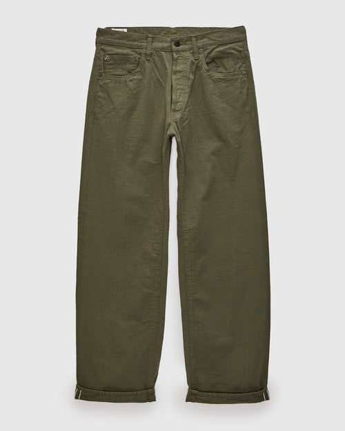 200-8GG "Green Betacham" 8oz Selvedge Chambray Pants - Wide Straight Fit
