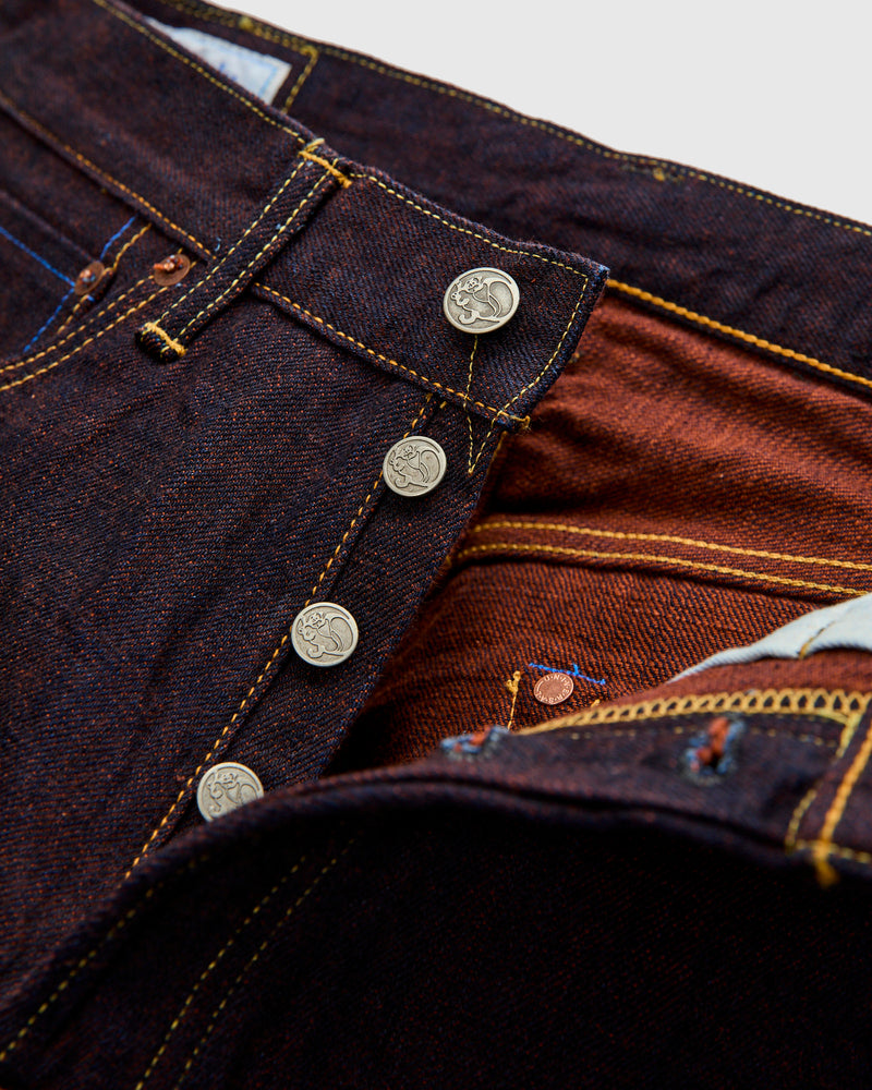 202KH "Kakishibu" Persimmon Weft 14.5oz Selvedge Denim - High Tapered Fit