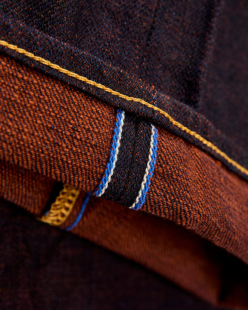 202KH "Kakishibu" Persimmon Weft 14.5oz Selvedge Denim - High Tapered Fit