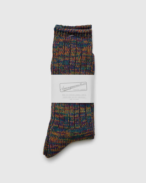 Melange Crew Sock in Ivy League