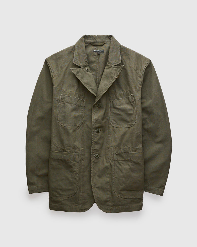 Bedford Jacket in Olive Heavyweight Cotton Ripstop