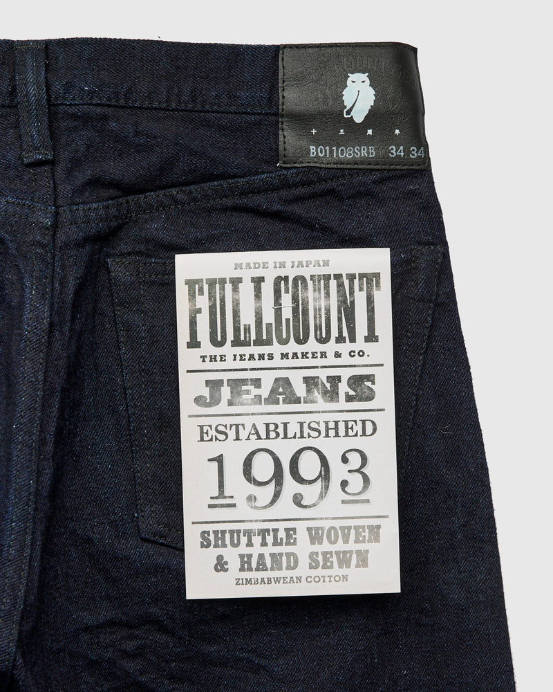 B1108SRB "Super Rough" 15.5oz Indigo/Black Selvedge Denim - Slim Straight Fit