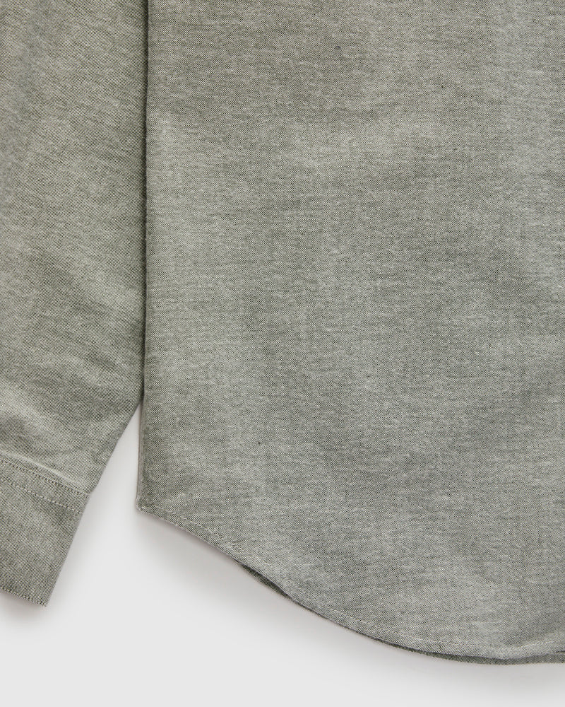 Brushed Oxford Button-Up Shirt in Moss Green