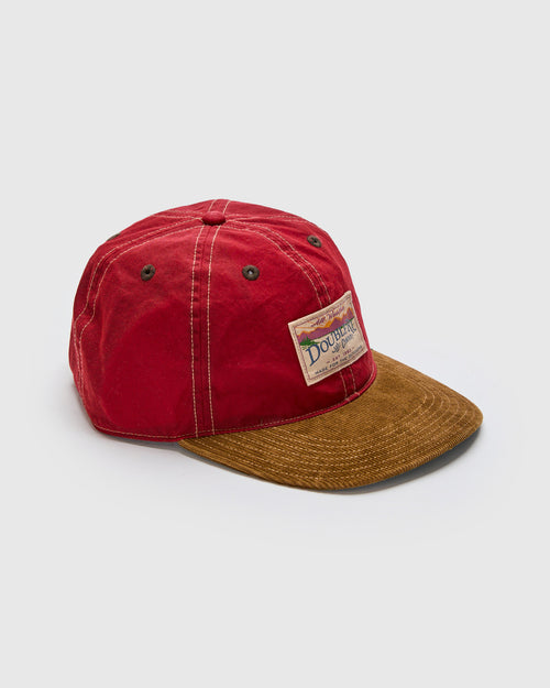Mountaineering Oil Cloth Sportsman Cap in Vintage Red