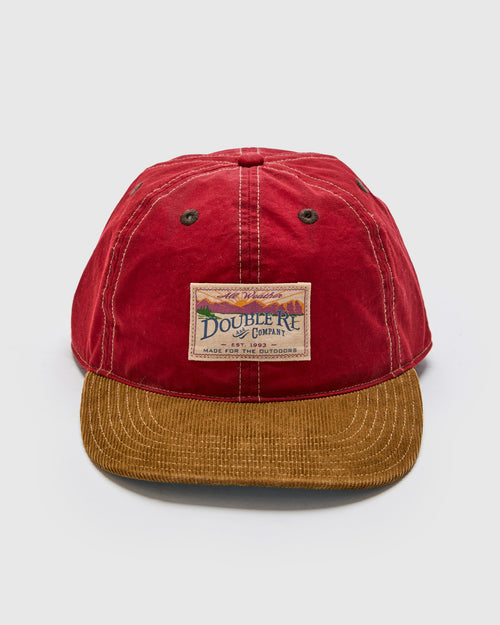 Mountaineering Oil Cloth Sportsman Cap in Vintage Red