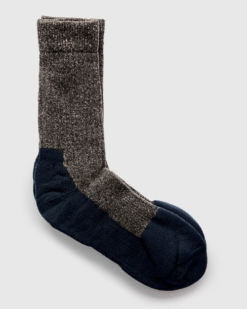 Deep Toe Capped Wool Sock in Navy
