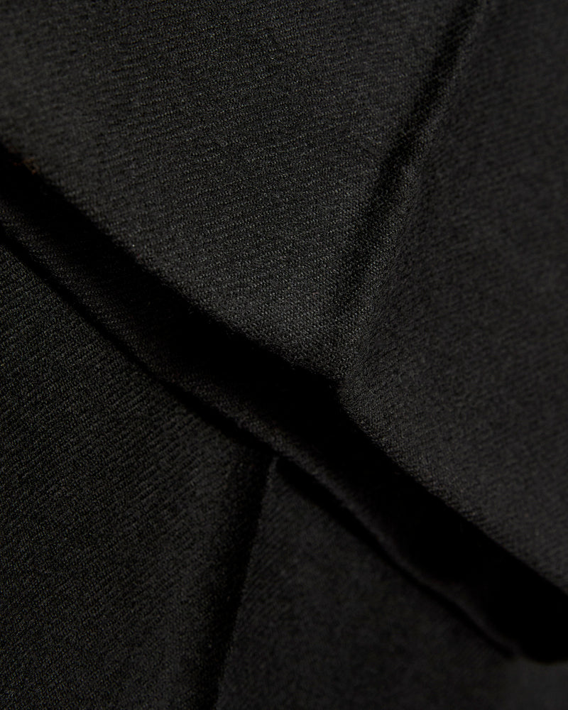 Pleated Trouser in Black Wool