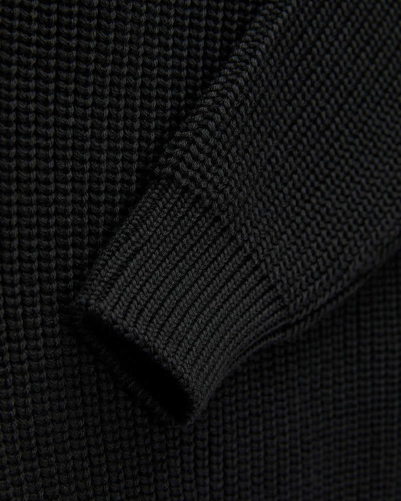 Signature Knit Wool Crewneck in Black