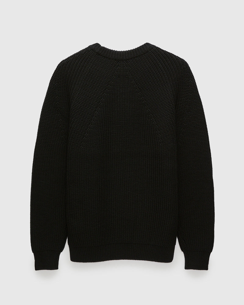 Signature Knit Wool Crewneck in Black