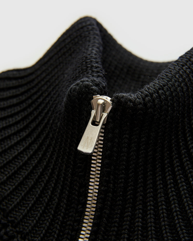 Signature Knit Wool Drivers Zip in Black