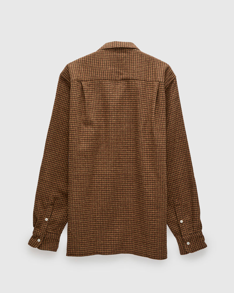Houndstooth Check Camp Shirt in Brown