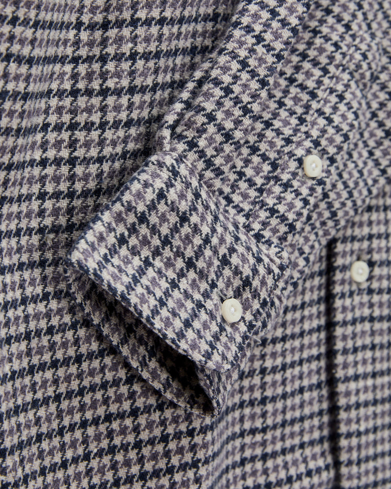 Houndstooth Check Camp Shirt in Lavender