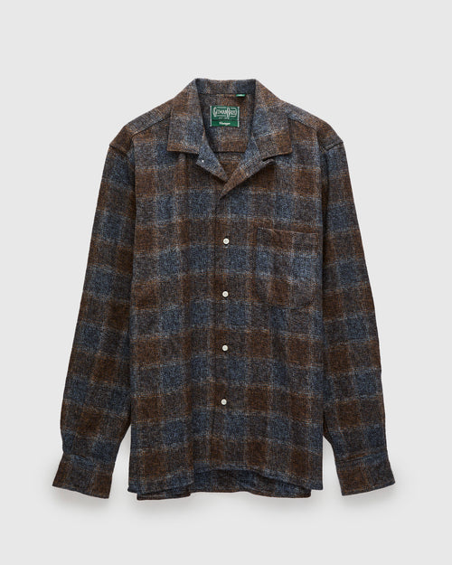 Tweed Check Camp Shirt in Brown