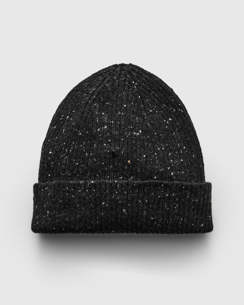 "Out of the Blue" Wool Beanie in Blackout