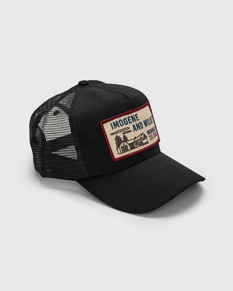 Service Station Trucker Cap in Black