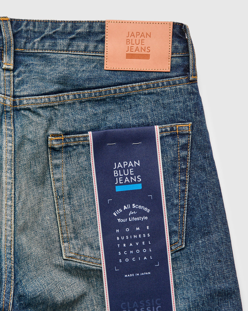 J401-D01 "US Cotton Dark Wash" 14.8oz Washed Selvedge Denim - Classic Straight Fit